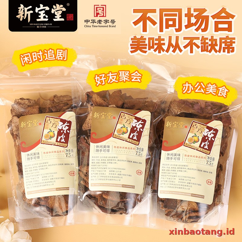 Xinbaotang Camilan Chenpi Resep Kuno Kantong 75g - Gambar 3