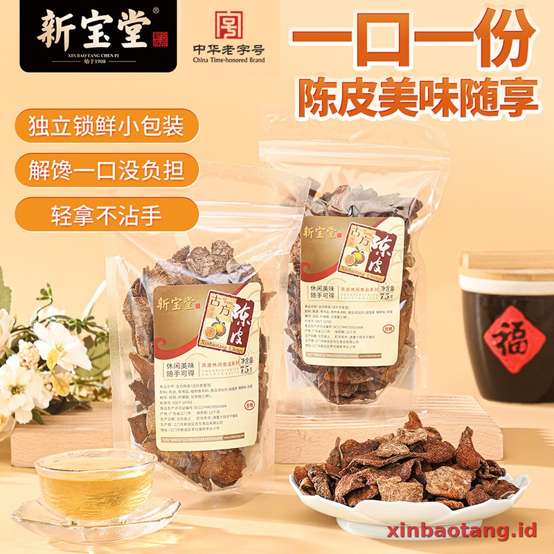 Xinbaotang Camilan Chenpi Resep Kuno Kantong 75g - Gambar 4
