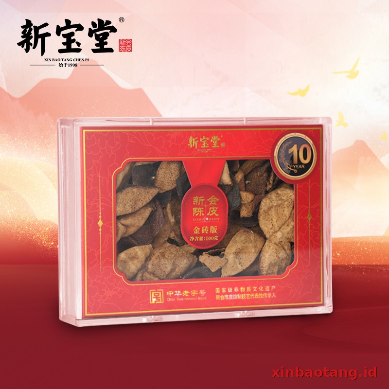 Xinbaotang Chenpi Kering Ban Emas Kristal