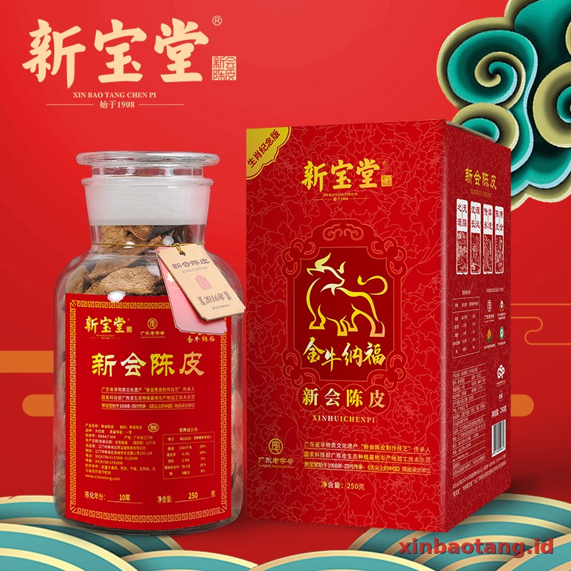 Xinbaotang Chenpi Kering Fu Emas