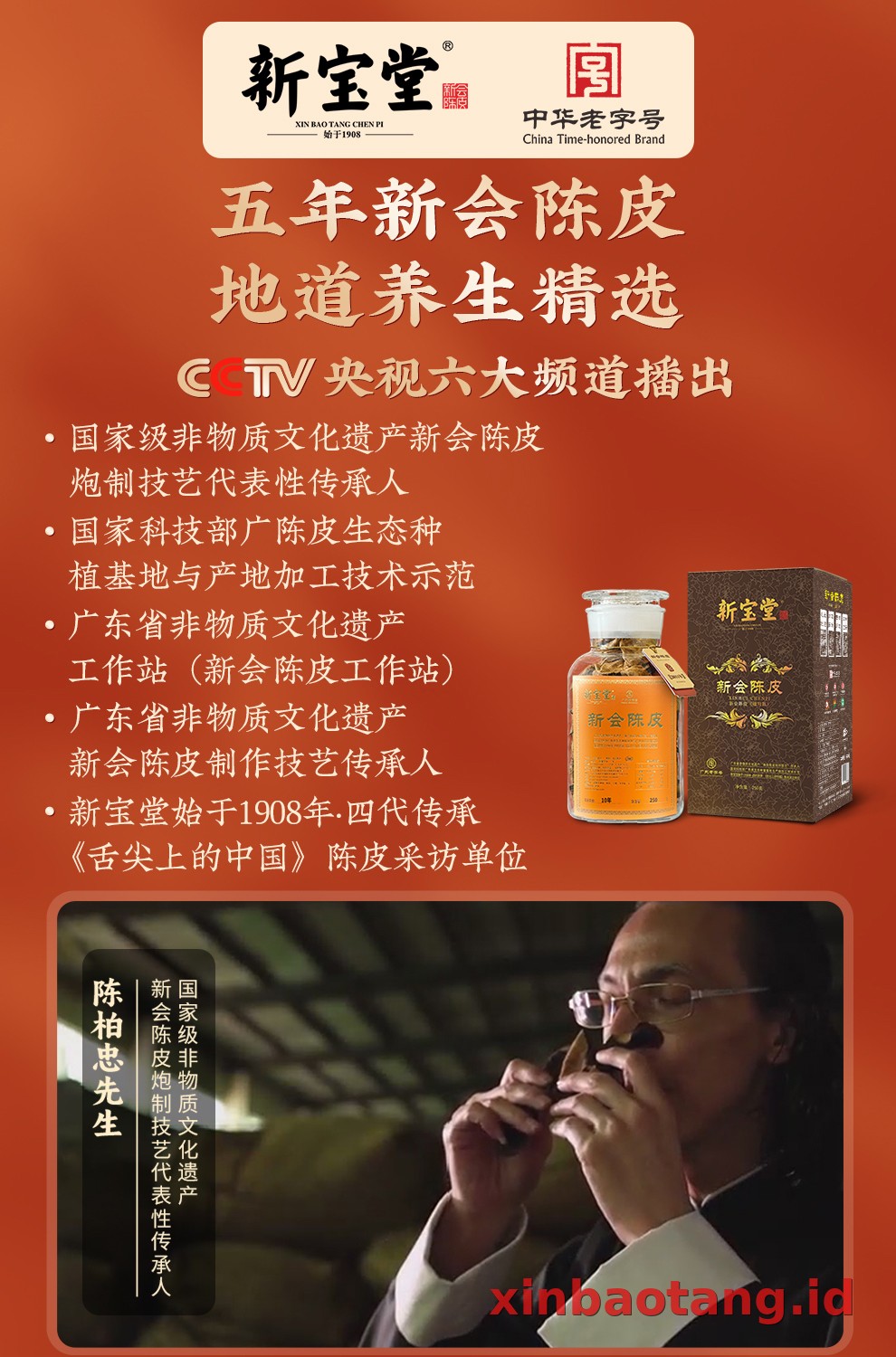 Xinbaotang Chenpi Kering 5 Tahun 50g