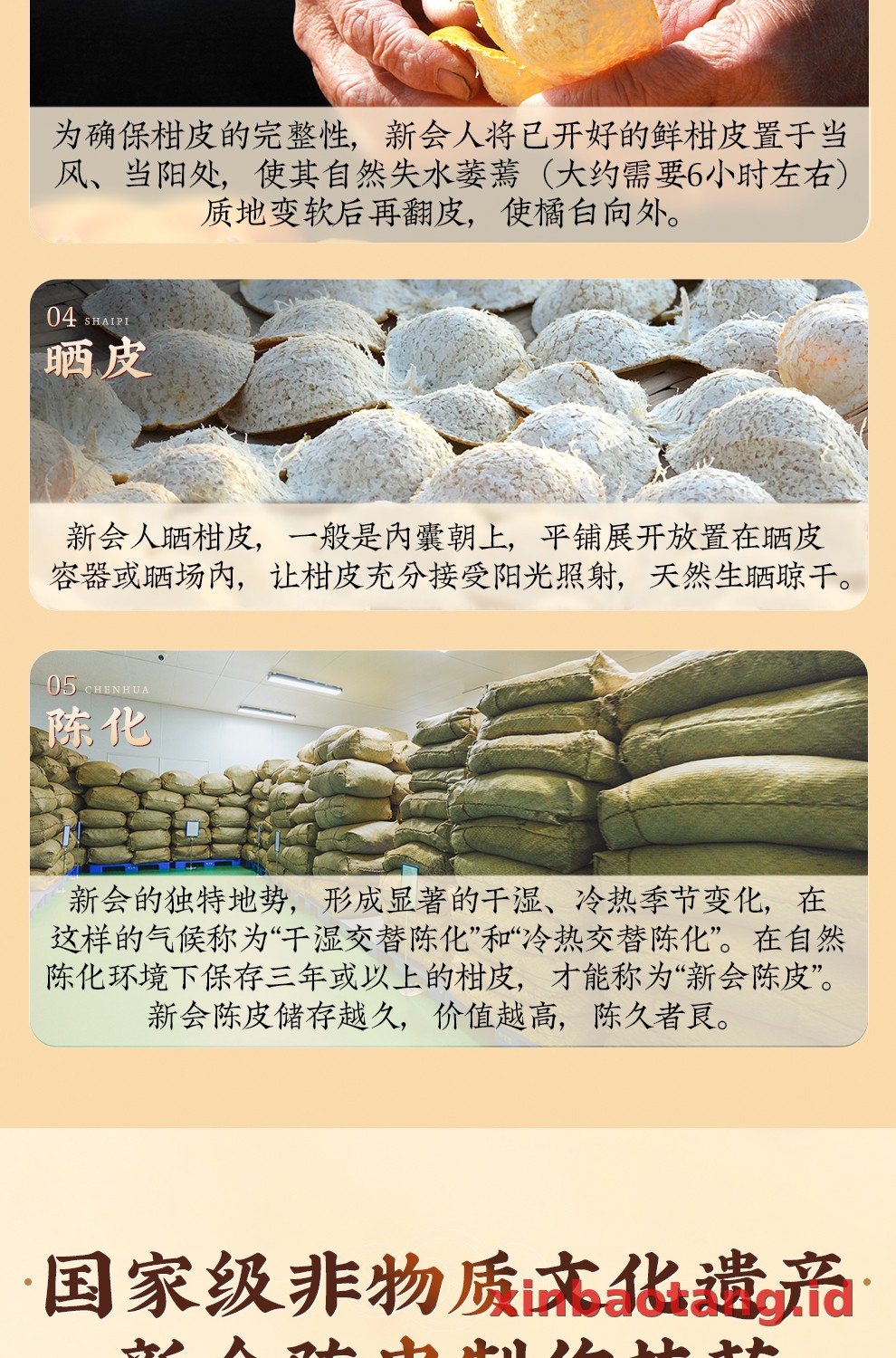 Xinbaotang Chenpi Kering 7 Tahun Ikat 125g