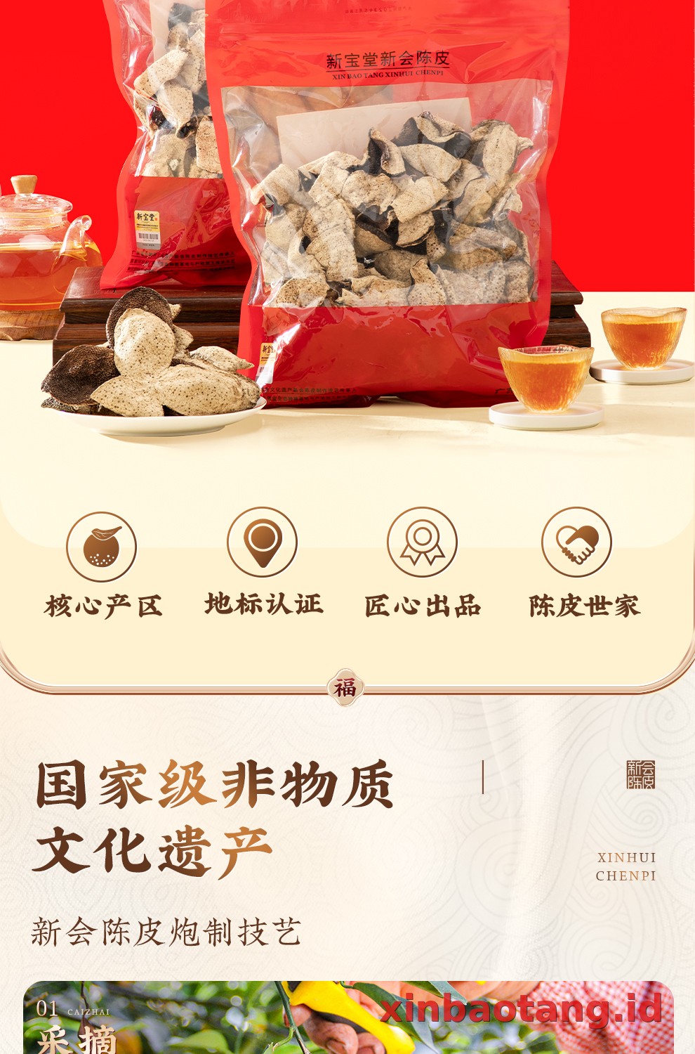 Xinbaotang Chenpi Kering 500g