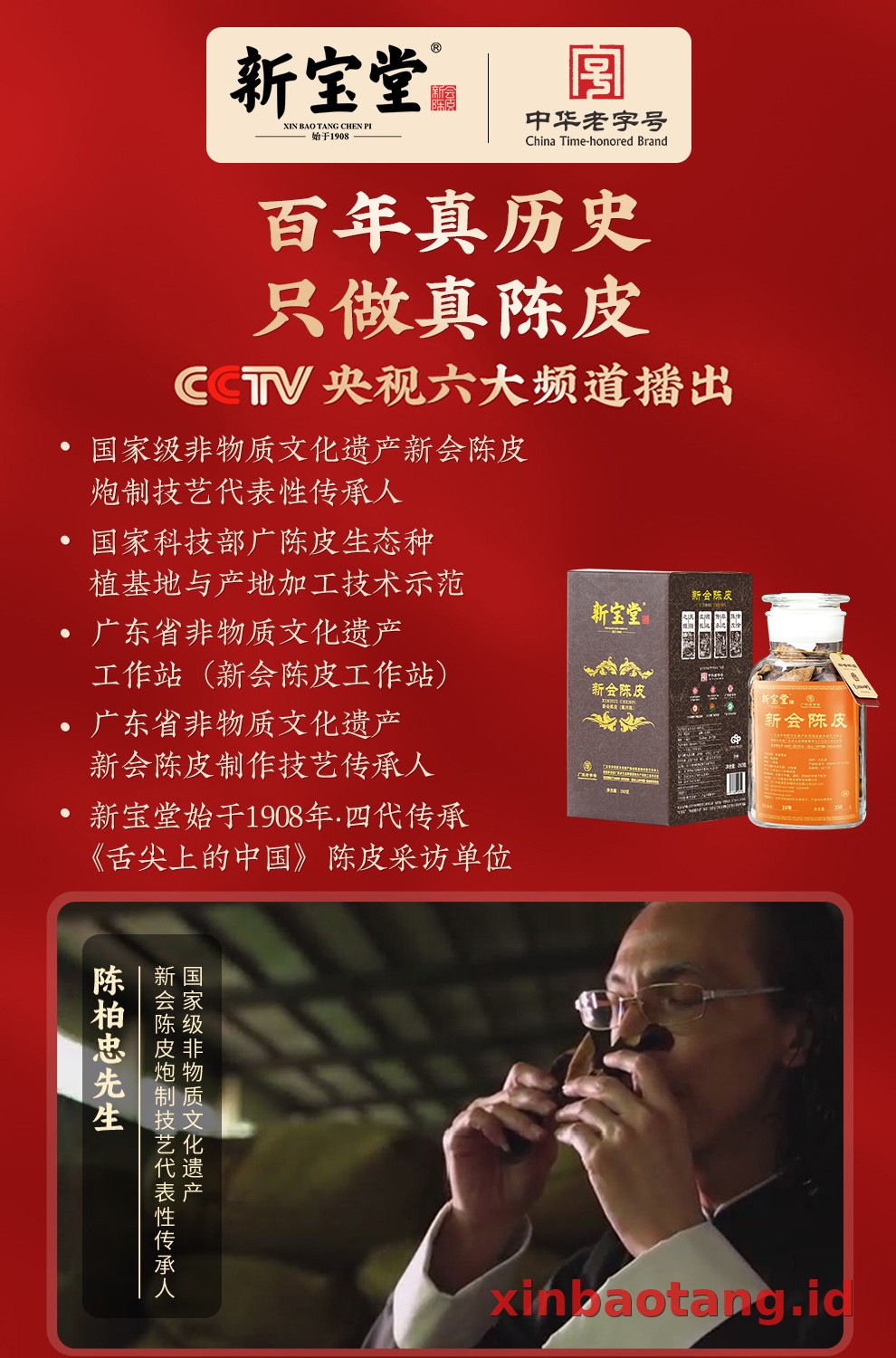 Xinbaotang Chenpi Kering 15 Tahun 50g