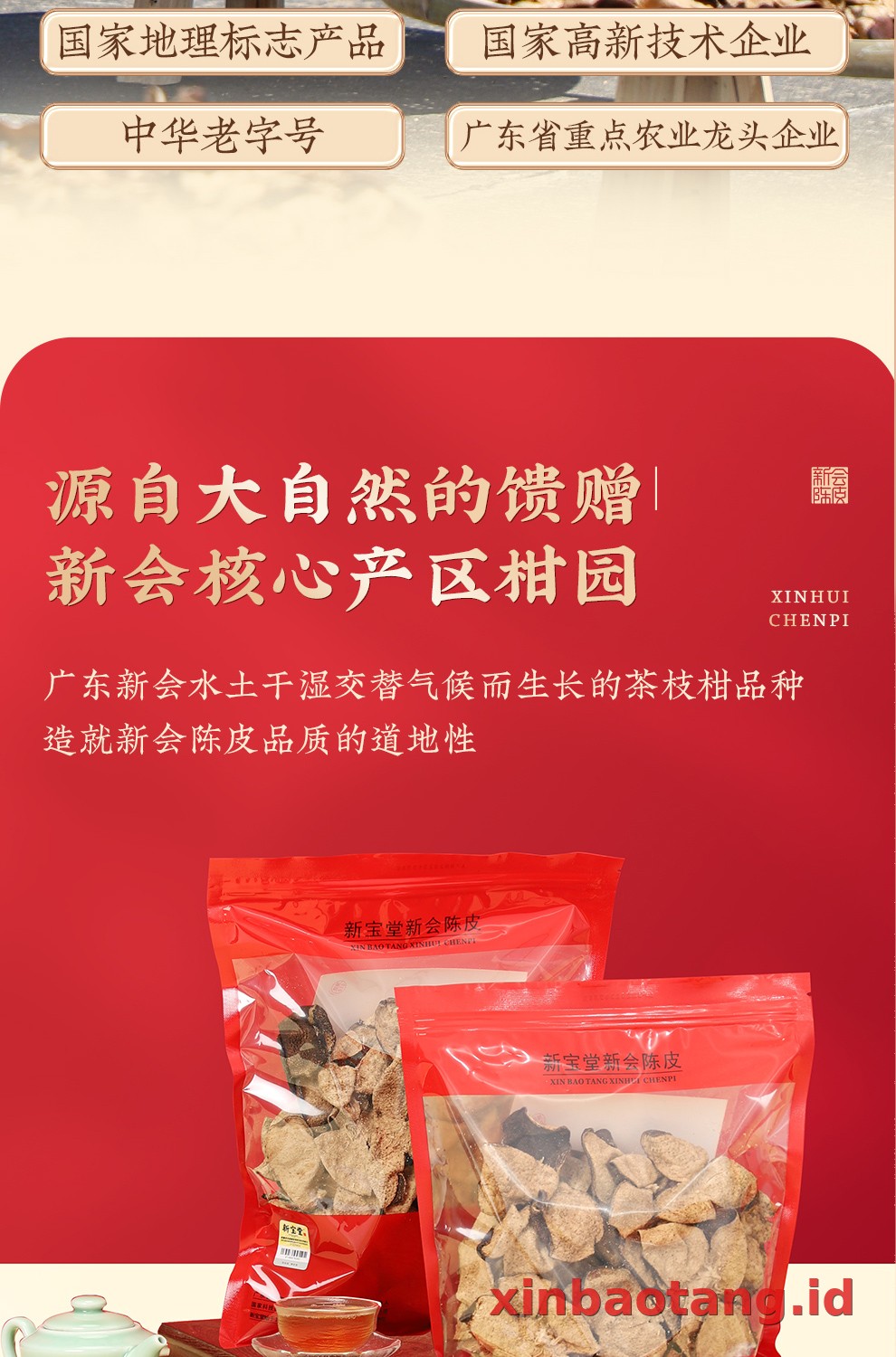 Xinbaotang Chenpi Kering 15 Tahun 500g