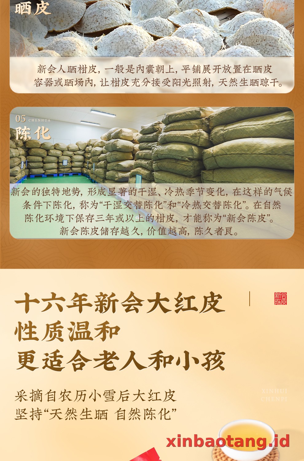 Xinbaotang Chenpi Kering 16 Tahun 50g