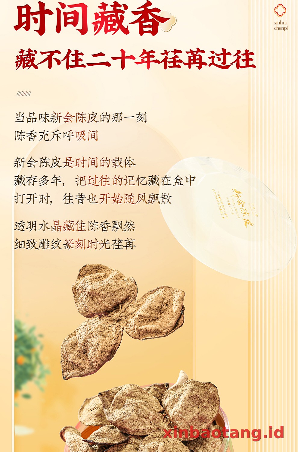 Xinbaotang Chenpi Kering 20 Tahun 50g