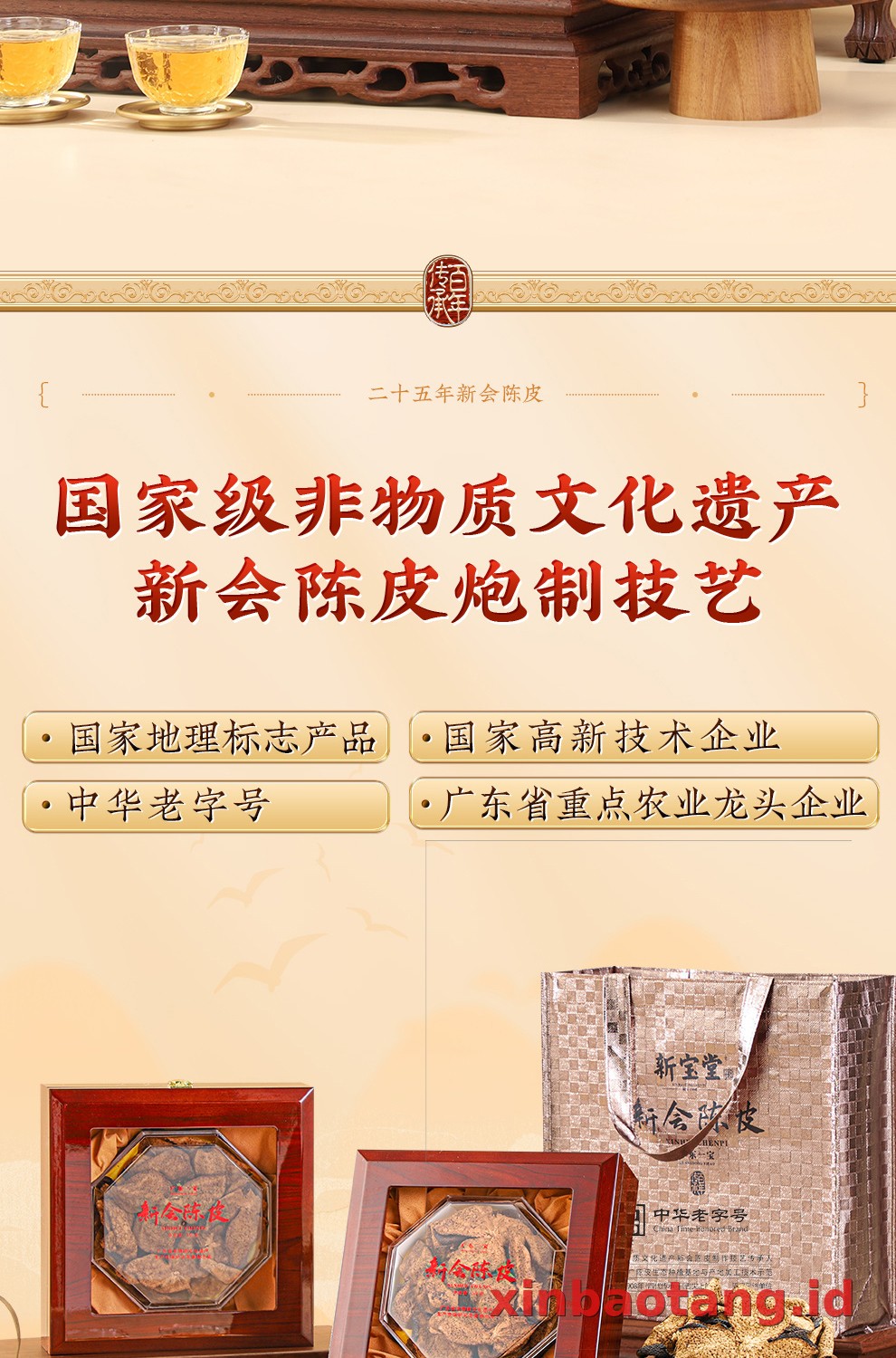 Xinbaotang Chenpi Kering 25 Tahun 50g
