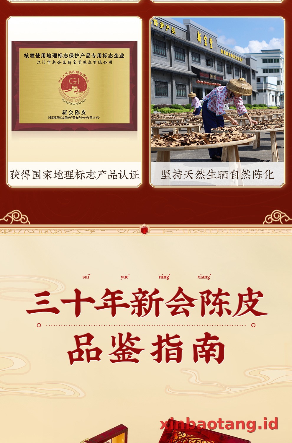 Xinbaotang Chenpi Kering 30 Tahun 50g