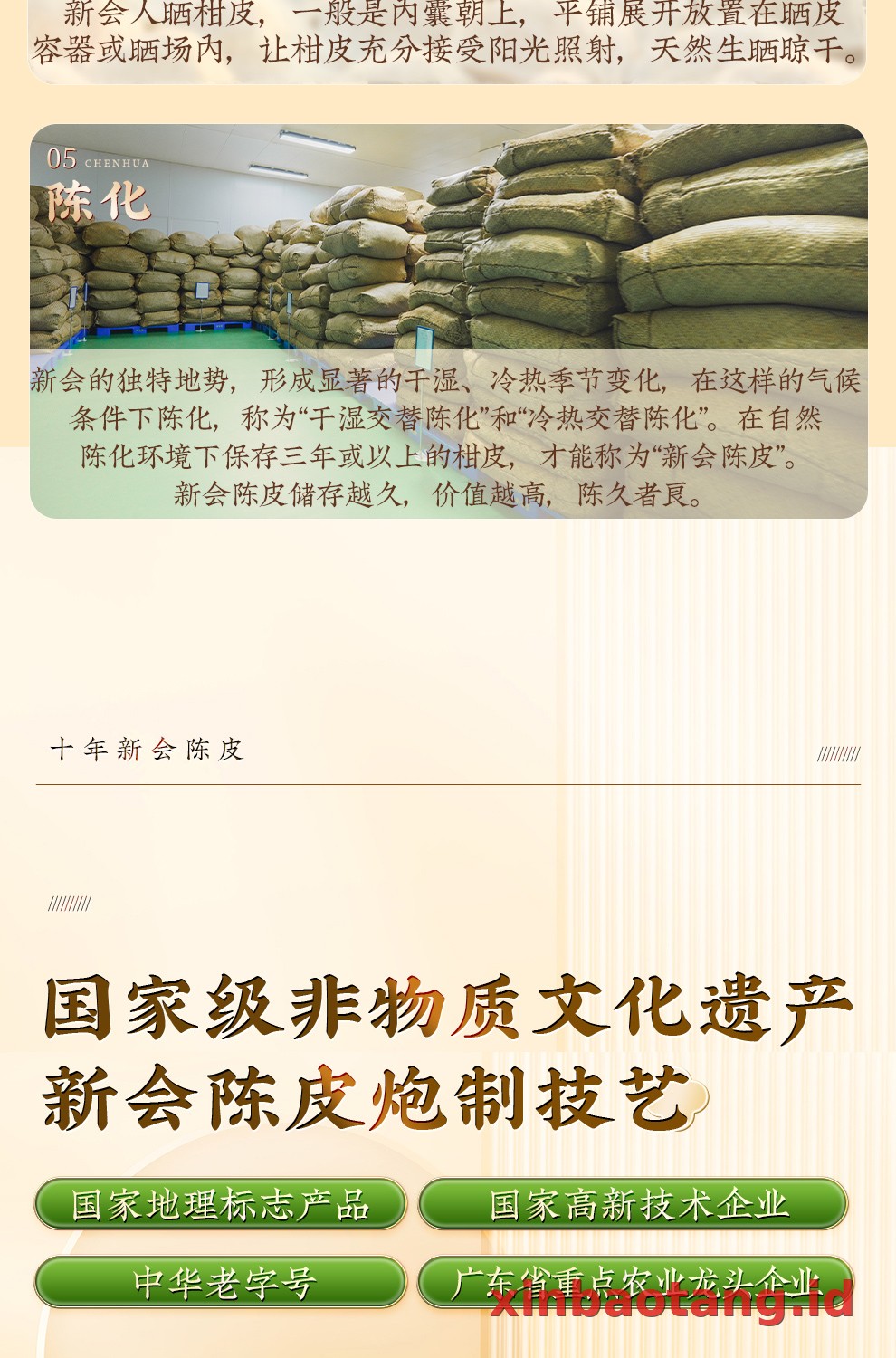 Xinbaotang Chenpi Kering 10 Tahun Kristal 50g