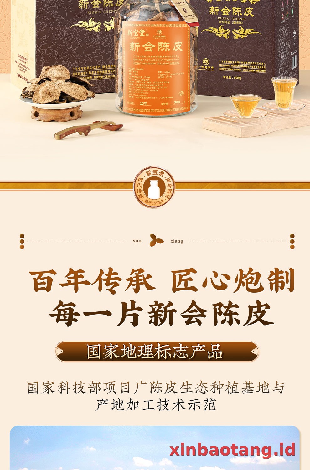 Xinbaotang Chenpi Kering 15 Tahun Gift Box 500g