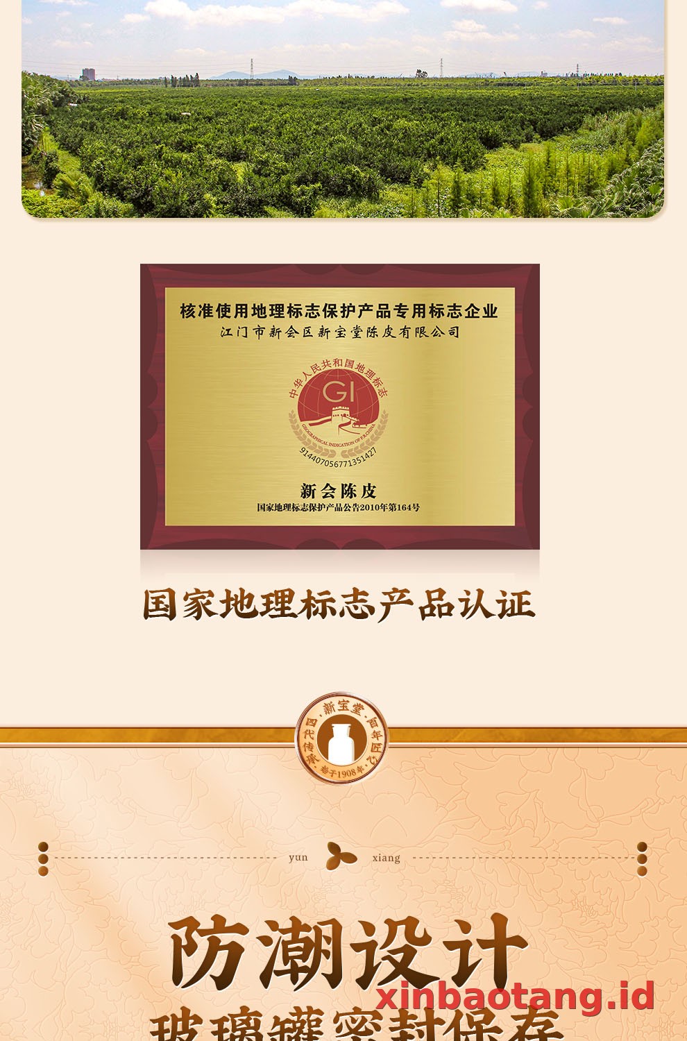 Xinbaotang Chenpi Kering 15 Tahun Gift Box 500g