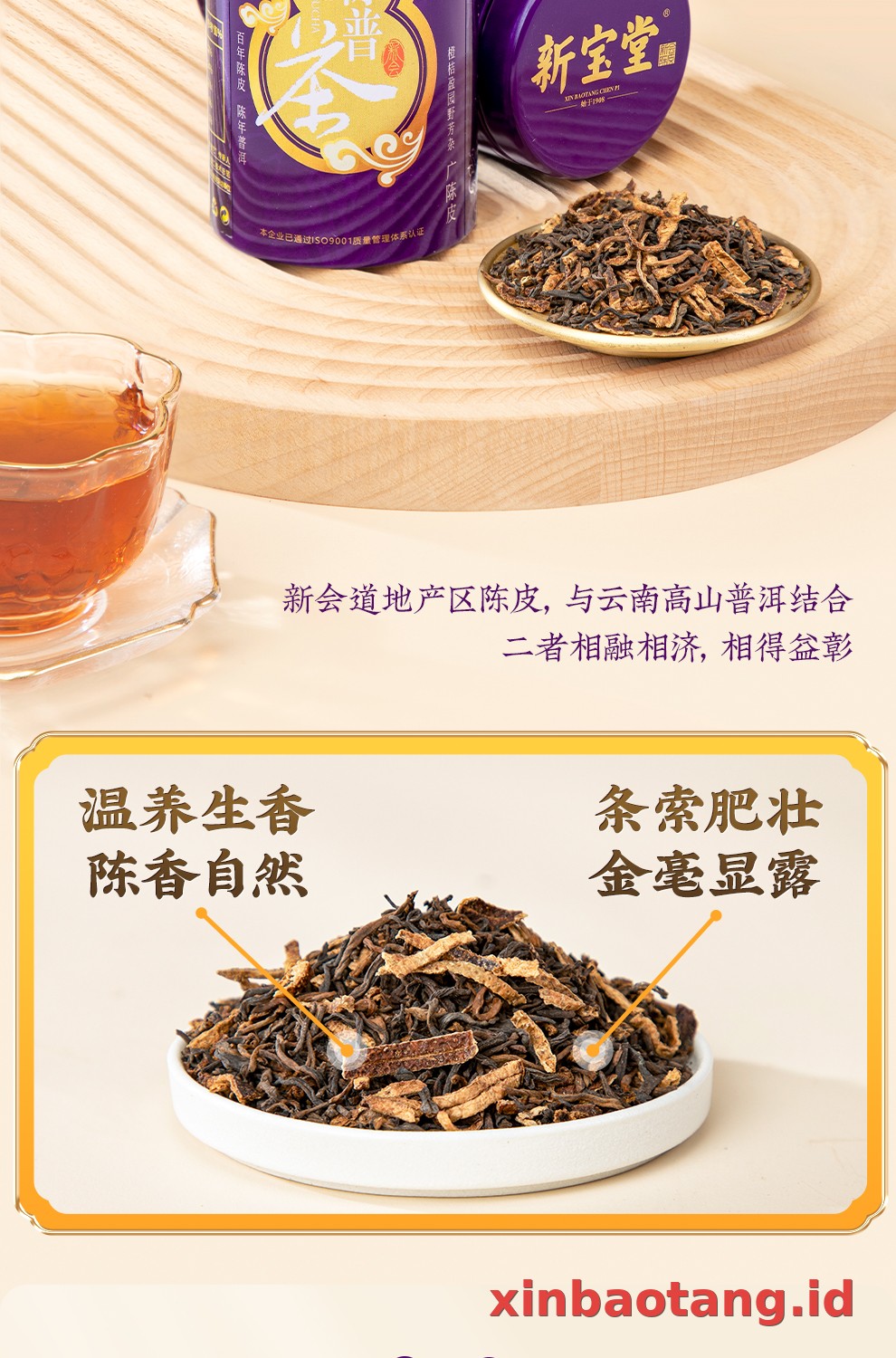 Xinbaotang Chenpu Teh Kaleng Besi 30g