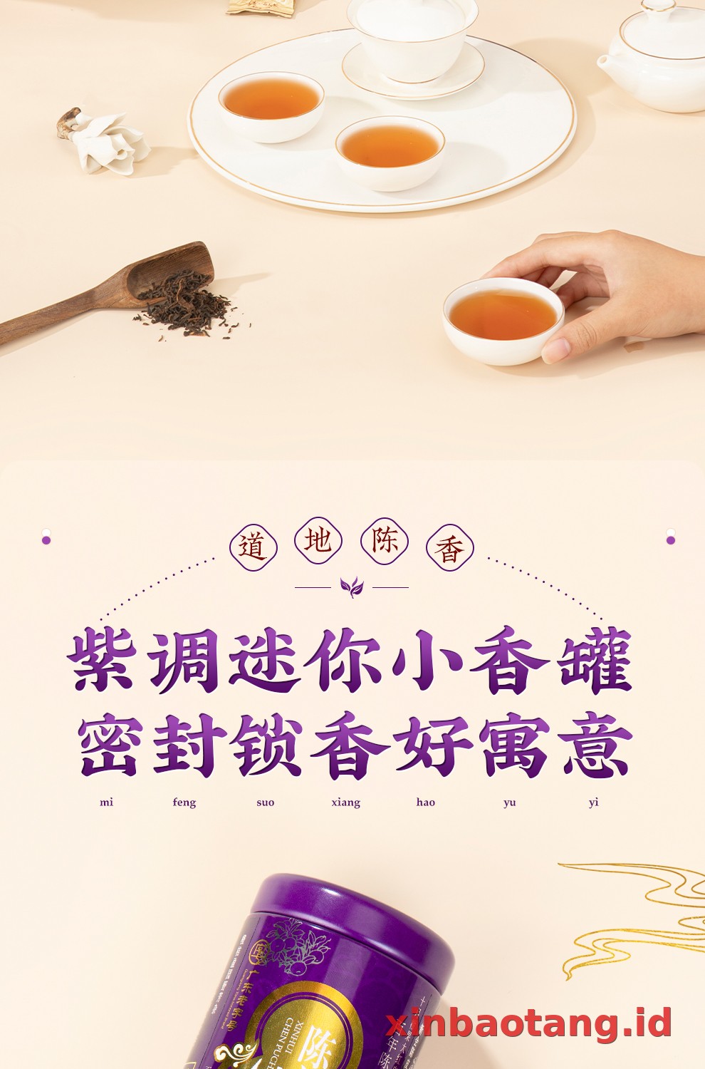 Xinbaotang Chenpi Kering Kaleng Besi 90g