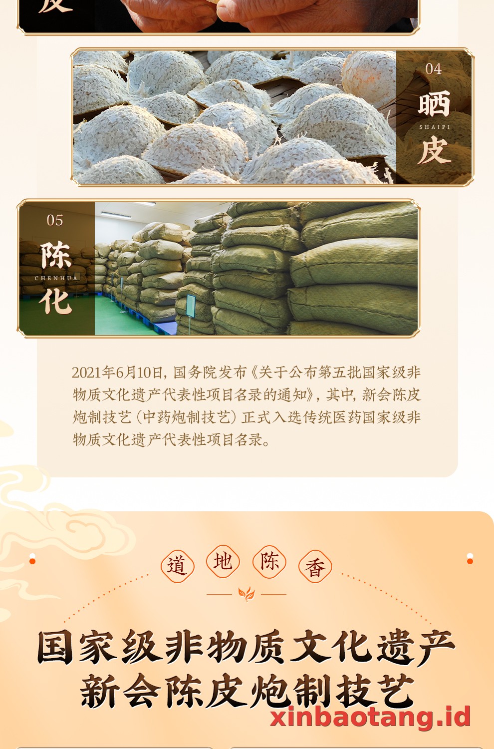 Xinbaotang Chenpi Kering Kaleng Besi 90g