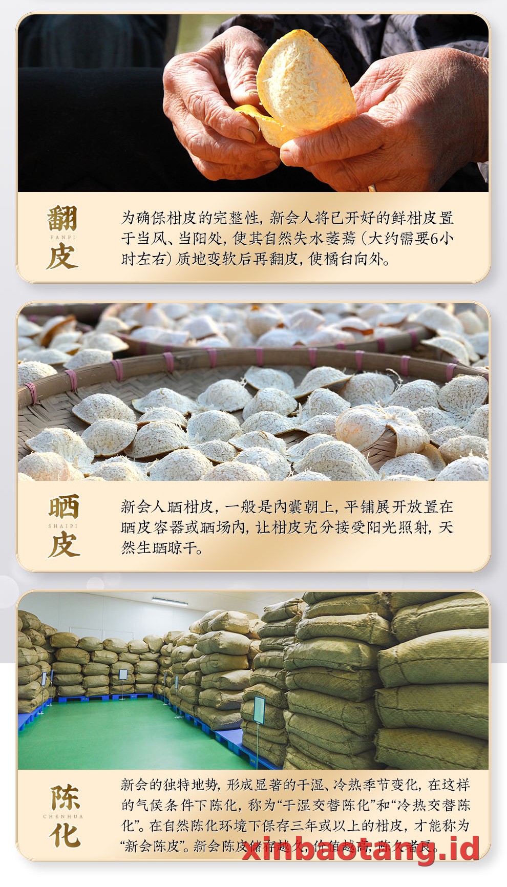 Xinbaotang Chenpi Kering Kaleng Besi 90g