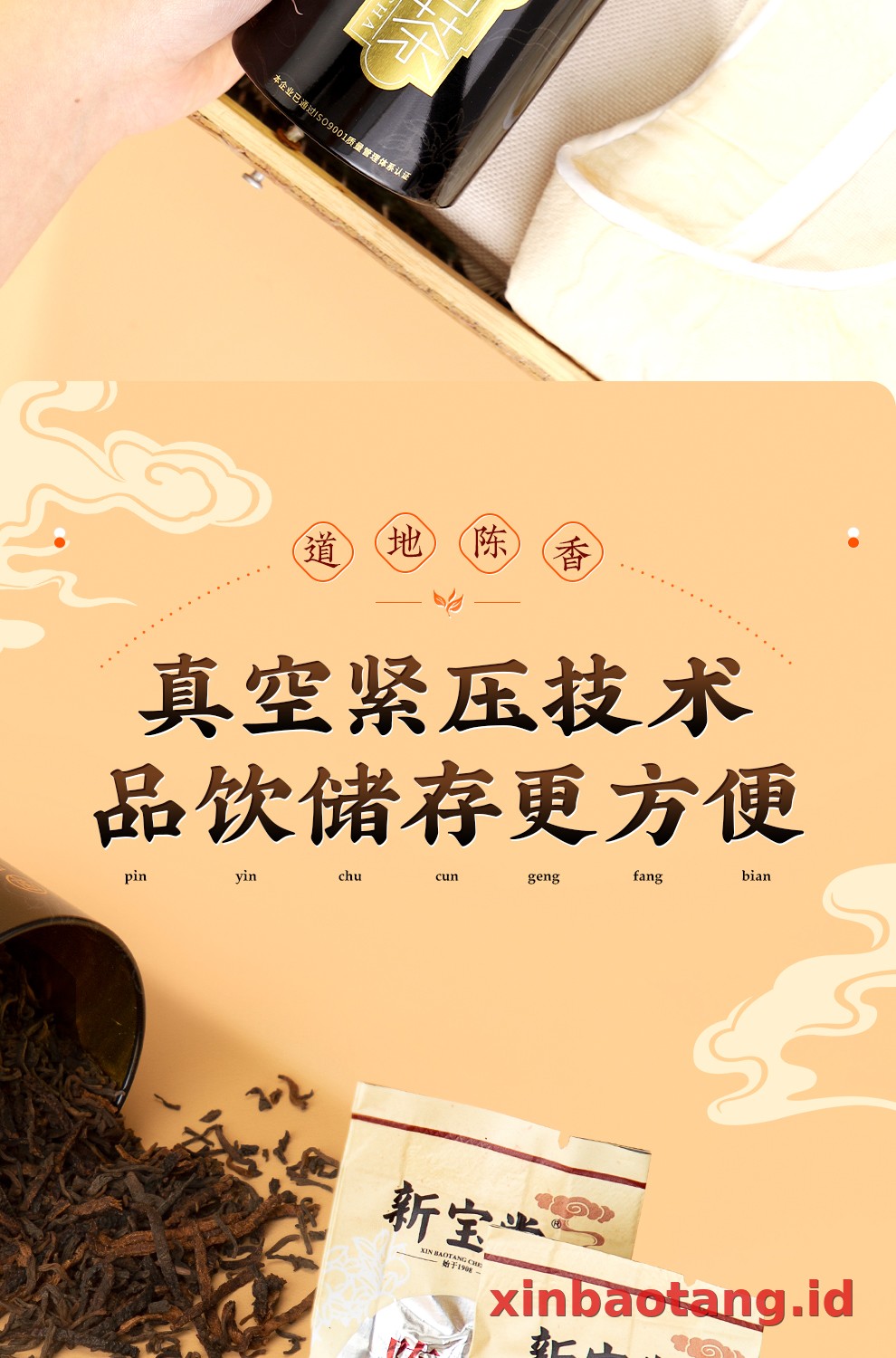Xinbaotang Chenpu Teh Kaleng Besi 30g