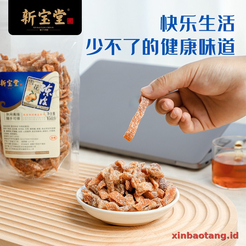 Xinbaotang Camilan Chenpi Snowflake 150g - Gambar 5