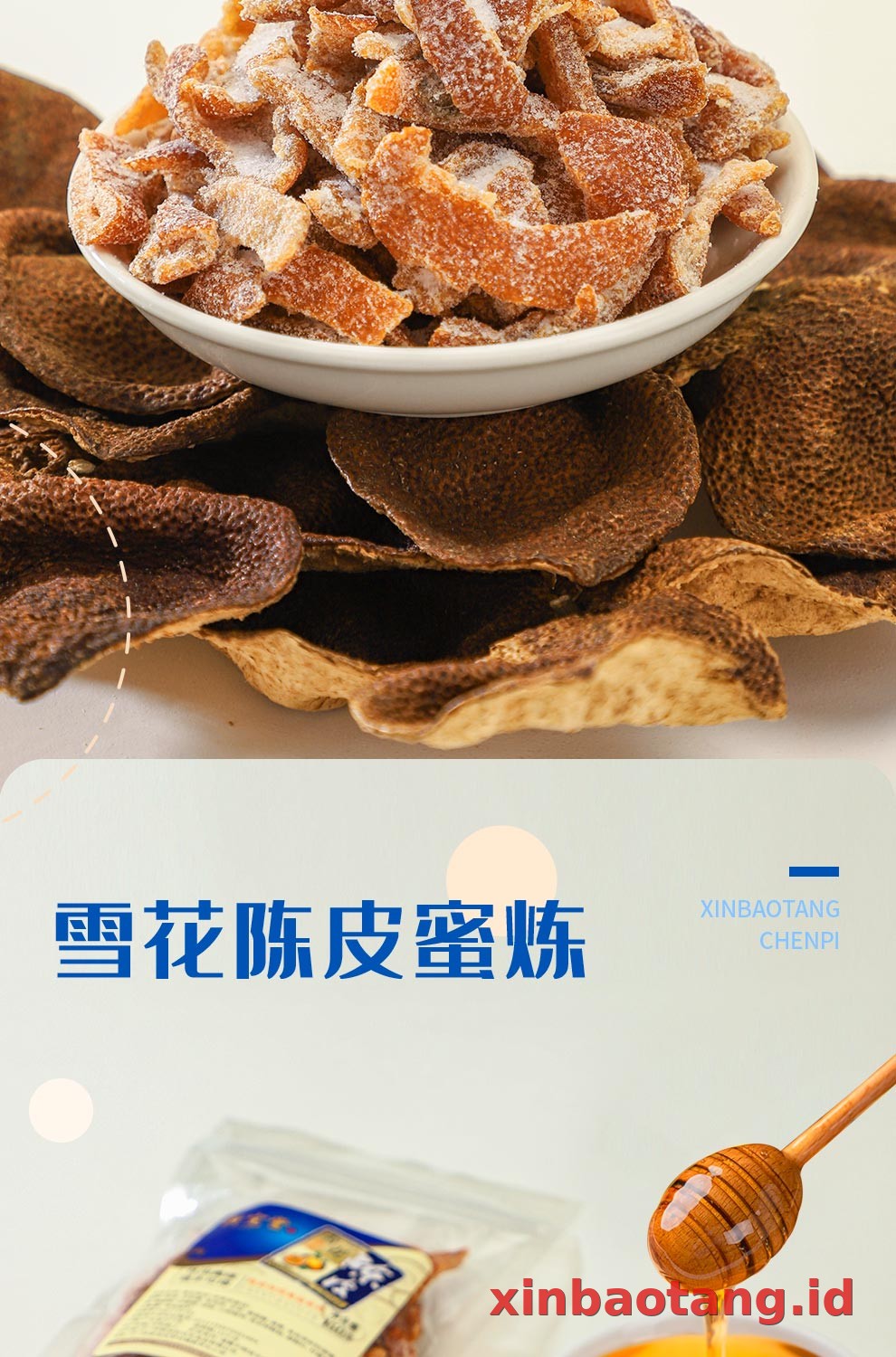 Xinbaotang Camilan Chenpi Snowflake 150g