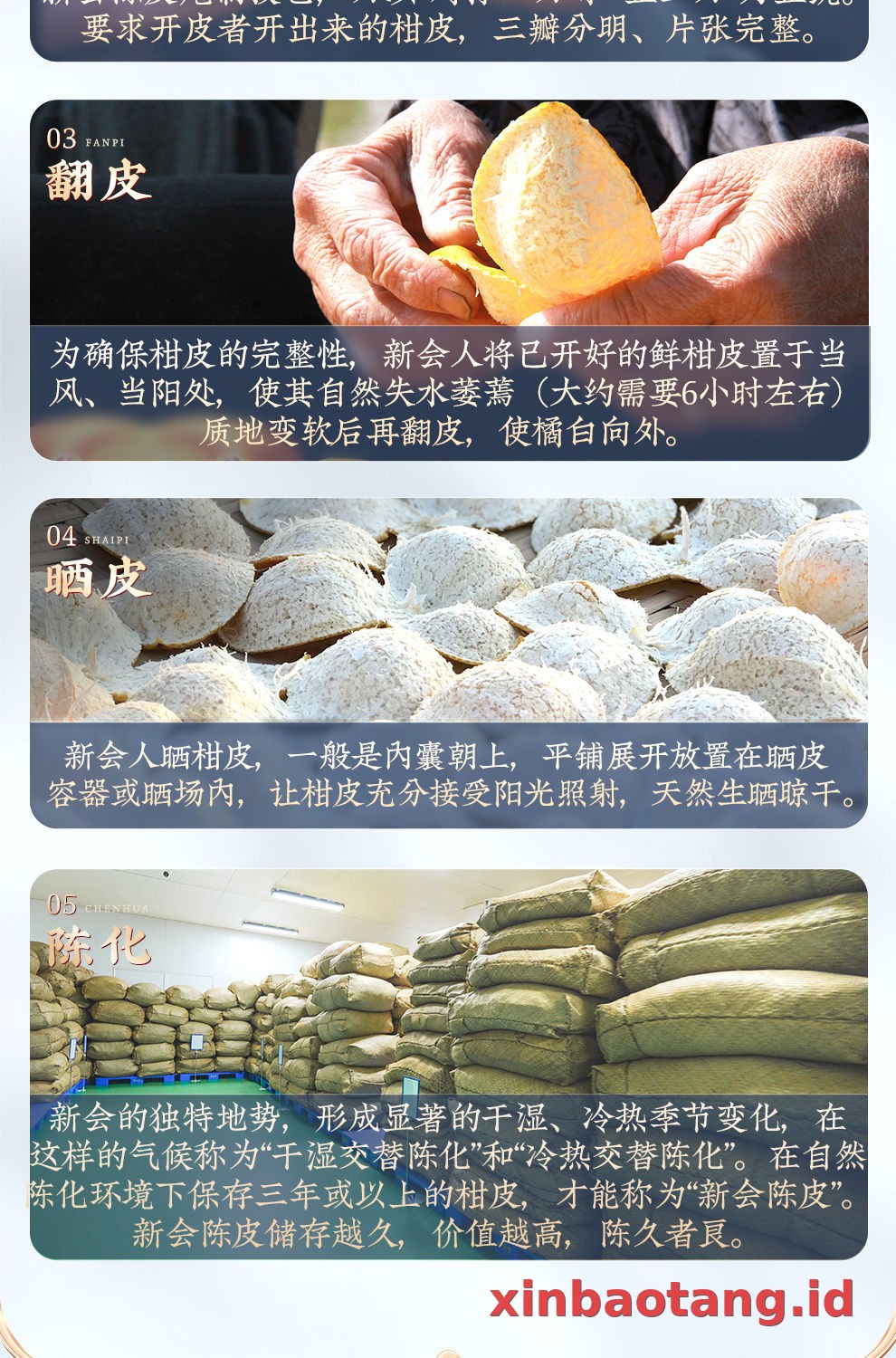 Xinbaotang Chenpi Kering Botol Kaca 250g