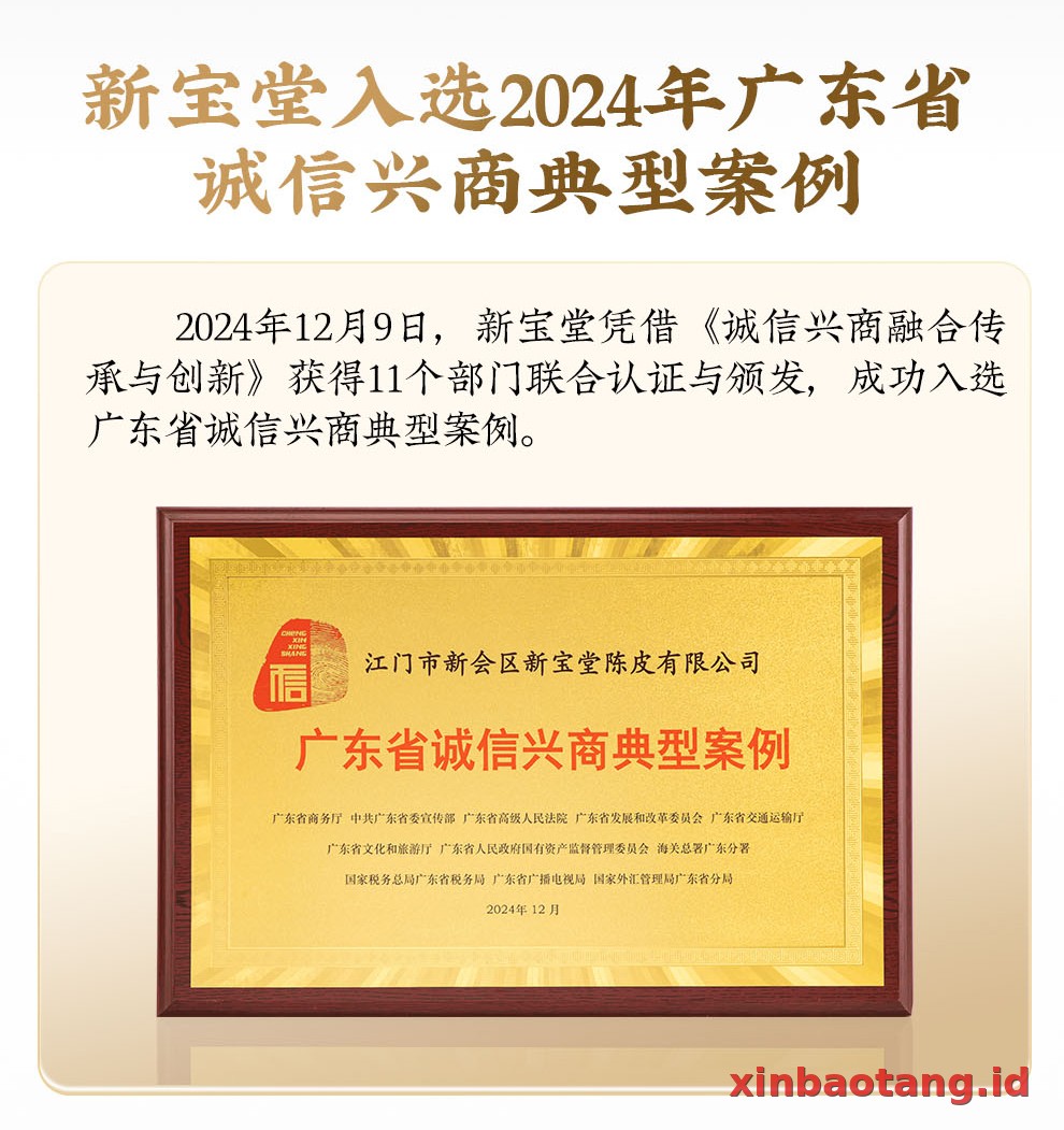 Xinbaotang Chenpi Kering Botol Kaca 250g
