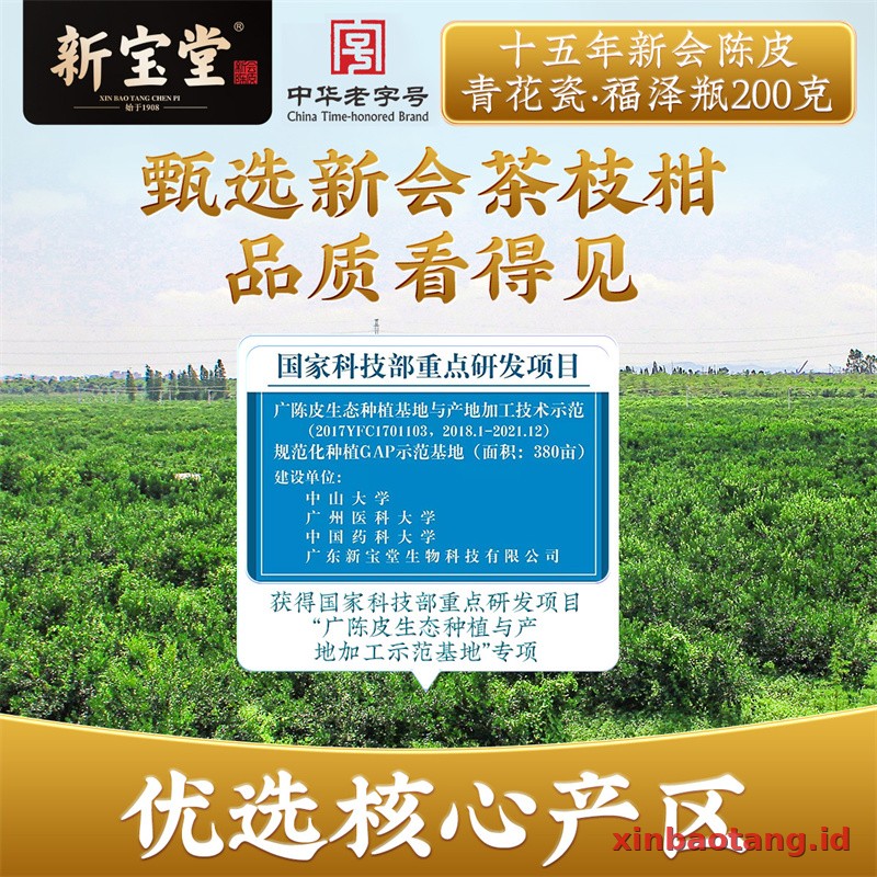 Xinbaotang Chenpi Kering Porselen Biru-Putih 200g - Gambar 5